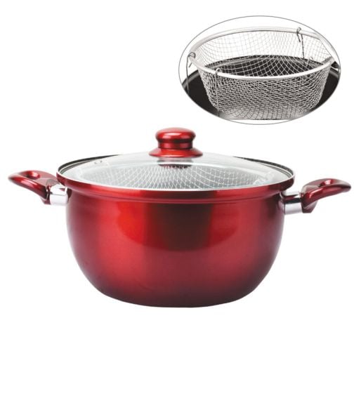 POT WITH STRAINER FOR FRYING AND COOKING EK-4030 FP HEIGHT 13.5 CM
