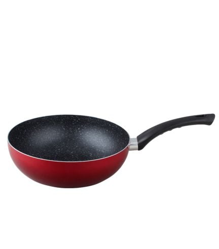 Deep frying pan WOK EK-W26 R, Marble non-stick coating, Rounded bottom, 26see