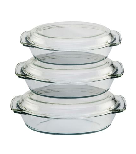 Set of fireproof dishes - Round casseroles - EK-PL18+PL19+CR1