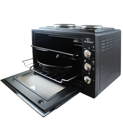 Готварска печка ЕК-7005 OV,  60 L, 3 режима на работа, 2 котлона, 2 емайлирани тави, решетка, Лампа