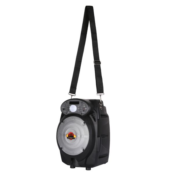 Преносима тонколона  EK-A6: Кристален звук, VHF микрофон, MP3, блутут, FM радио, LED светлини, Размери 36x26x23 см