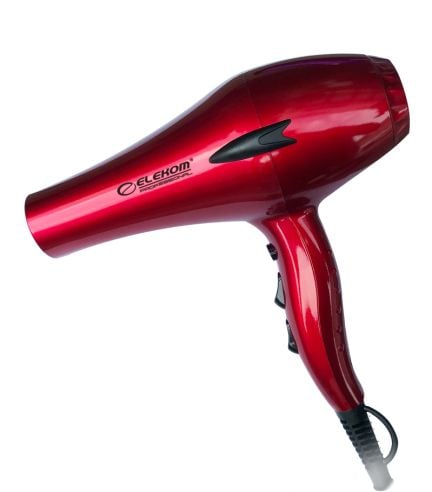 Hair dryer ELECOM EK-8210 N - burgundy, Professional, 2300W, 2 concentrators, ionization, 2 speeds