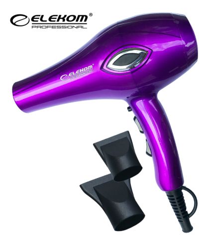 Hair Dryer ELEKOM EK-6600 WITH DIFFUSER - purple- PROFESSIONAL