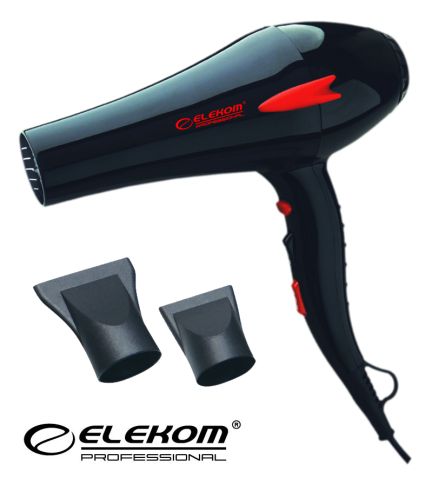 Hair Dryer ELEKOM WITH DIFFUSER EK-8210 N - black - PROFESSIONAL
