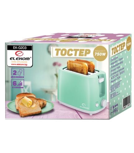 ТОСТЕР ЕК-0203 - тостер за препечени филийки ЕЛЕКОМ