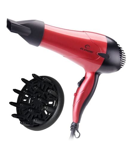 Hair dryer ELECOM EK-5882, 1800 W, 3 temperature modes, 2 speeds, concentrator and diffuser
