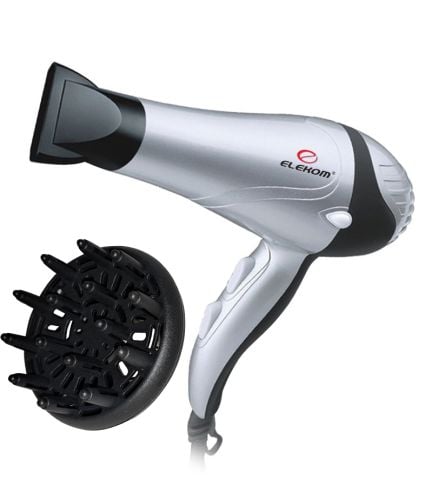 Hair dryer ELECOM EK-5996, 1400 W, 3 temperature modes, 2 speeds, concentrator and diffuser