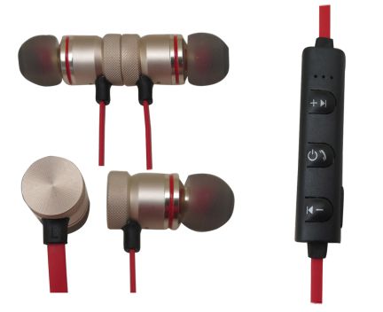 Слушалки EK-027A, Bluetooth - 10 м, Магнитно прикрепяне на главите