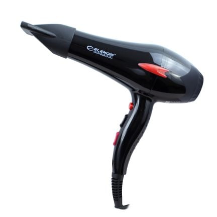 Hair dryer ELECOM EK-8210 N - black - Professional, 2300W, 2 speeds, 2 concentrator sizes, ionization