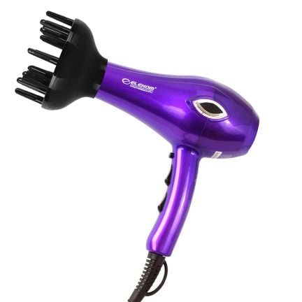 Uscător de păr Elekom EK-6600 - violet - Profesional, 2000W, 2 viteze, ionizare, difuzor și 2 concentratoare