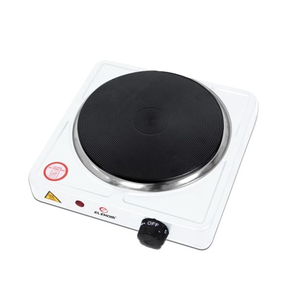 Електрически котлон EK-1707W, Единична чугунена плоча, 1500W, бял