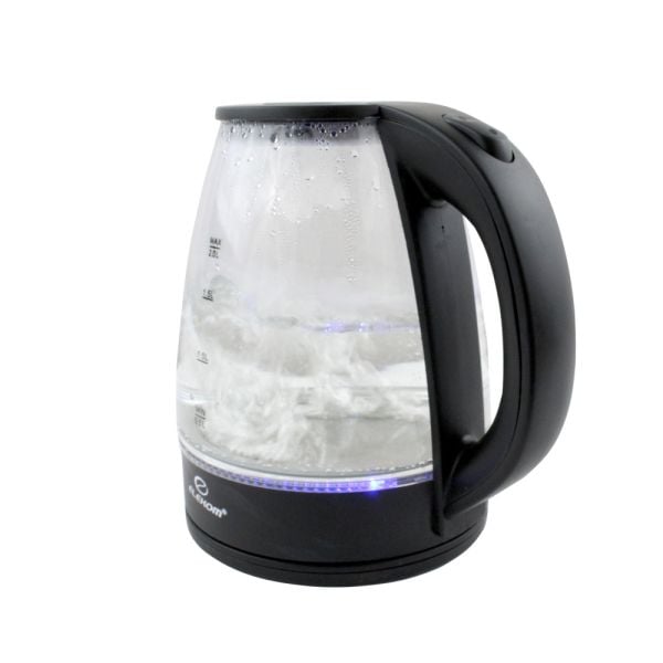 Електрическа Кана ЕК-1800G, 2 Литра, 1500 W, Термоустойчиво тяло от боросиликатно стъкло