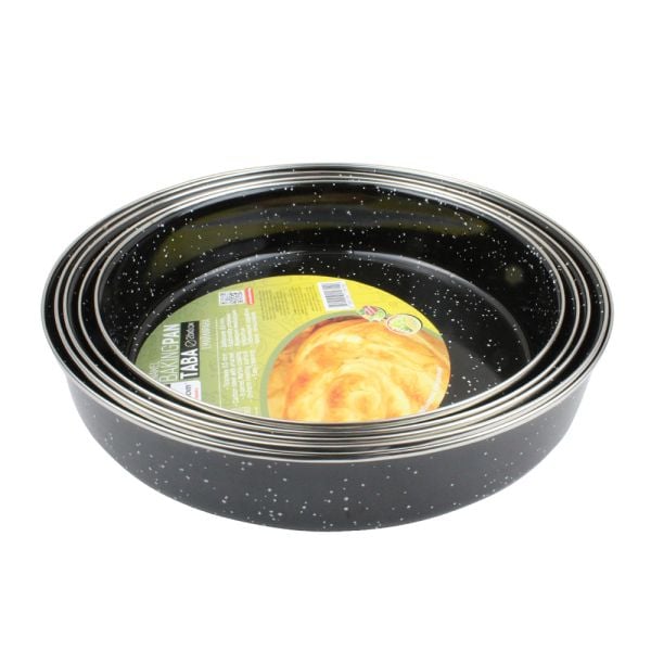 ЕМАЙЛИРАНИ ТАВИ - кръгли, 26,28,30,32,34 см, Мраморно емайлирано покритие, Комплект