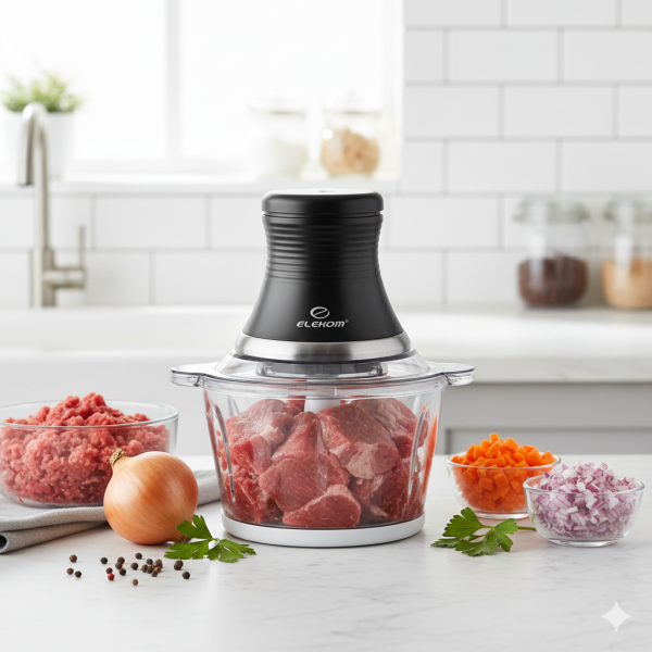 Чопър  EK-1022GS, 400W, 2 режещи остриета от неръждаема стомана, Стъклена купа 1.8 Литра