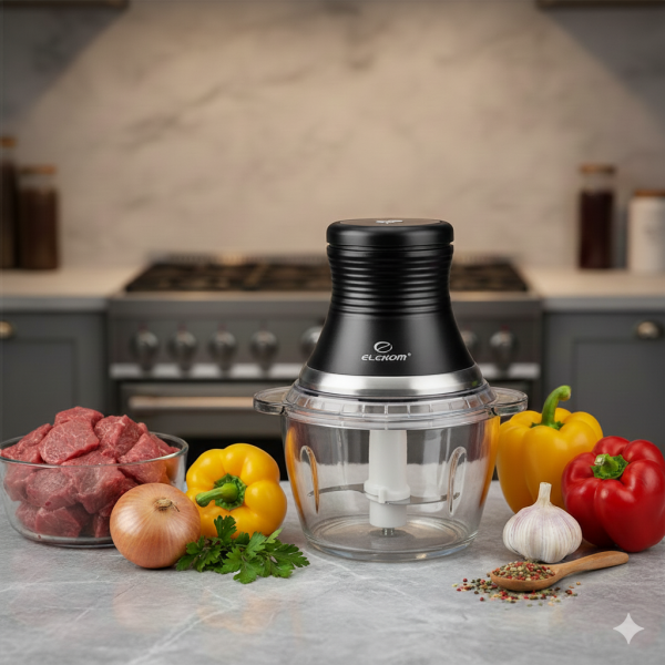 Чопър  EK-1011GS, 300W, 4 режещи остриета от неръждаема стомана, Стъклена купа 1.2 Литра