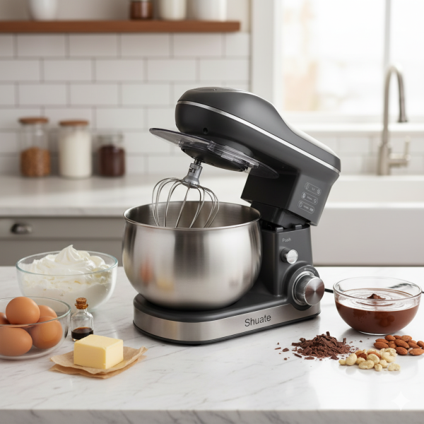 Планетарен Миксер SU-216S, 1000W, Купа-5 Литра, Месене на тесто, Разбиване на яйца, Размесване на крем и сметана