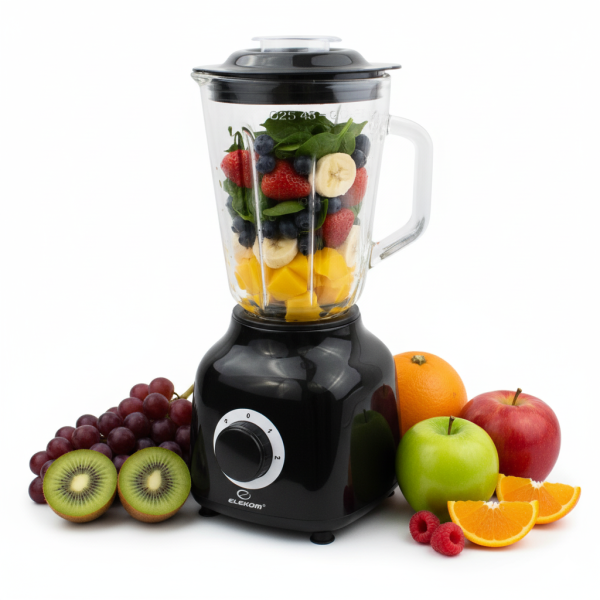 Блендер EK-6102B, 600W, 2 Скорости + Пулс, 1.5 Литра, Стъклена кана
