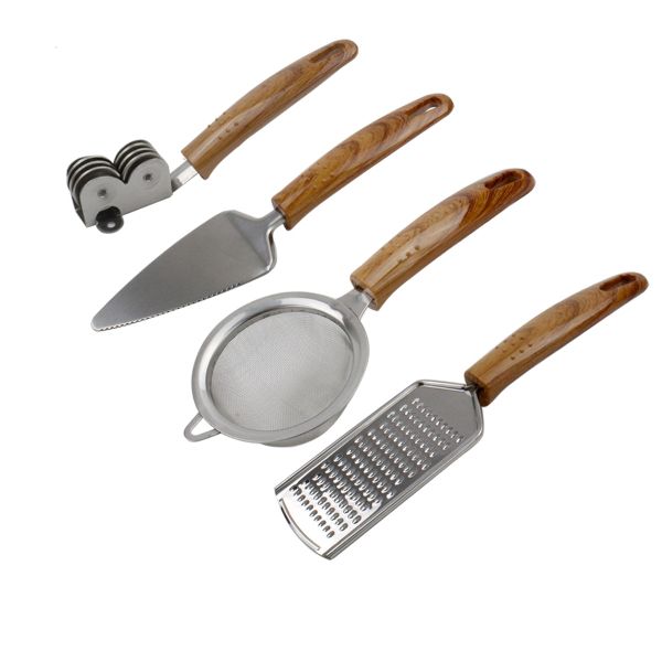 Практичен комплект кухненски прибори ЕК-6672 от 8 части, Висококачествена неръждаема стомана, за ползване поотделно или с органайзер