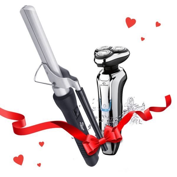 Комплект за Нея и за Него: Преса за Коса EK-54B и Машинка за бръснене EK-7935