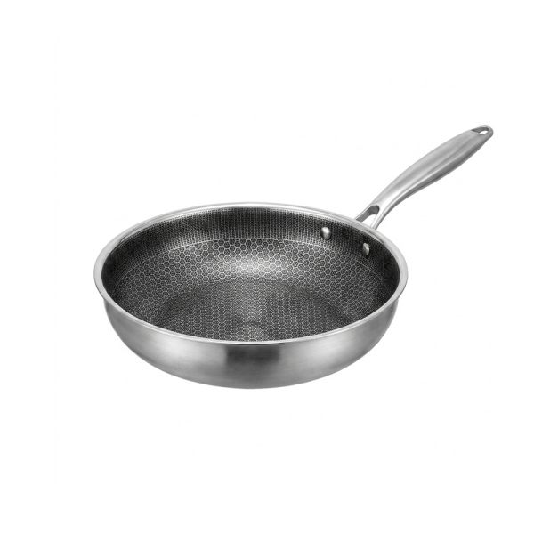 Тиган EK-0460, 24x6cm, Интелигентно Незалепващо дъно, Hexa Лазерна Технология, Индукционно Дъно, Стъклен Капак