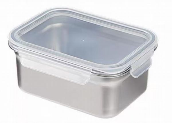 Кутия за Храна  EK-2015 K, 700ml, Капак със Силиконово Уплътнение за Суха и Мокра Храна, Висококачествена Стомана 