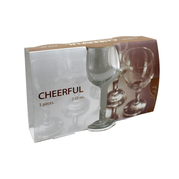Комплект чаши за вино Cheerful SW057A-40, 210 мл, 3 бр.